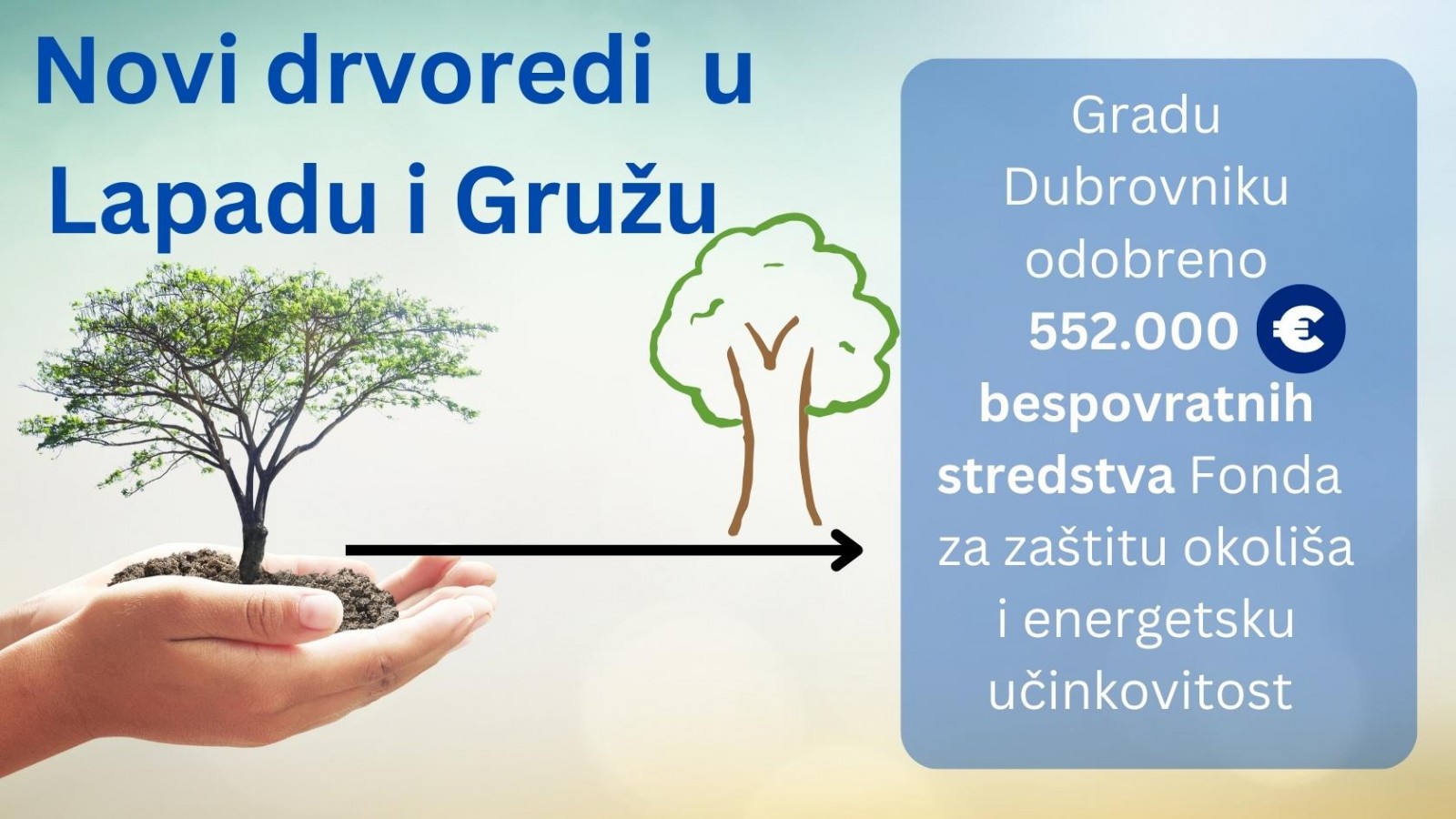 ZELENA INFRASTRUKTURA Gradu Dubrovniku 552.000 eura bespovratnih sredstava za nove drvorede u Lapadu i Gružu