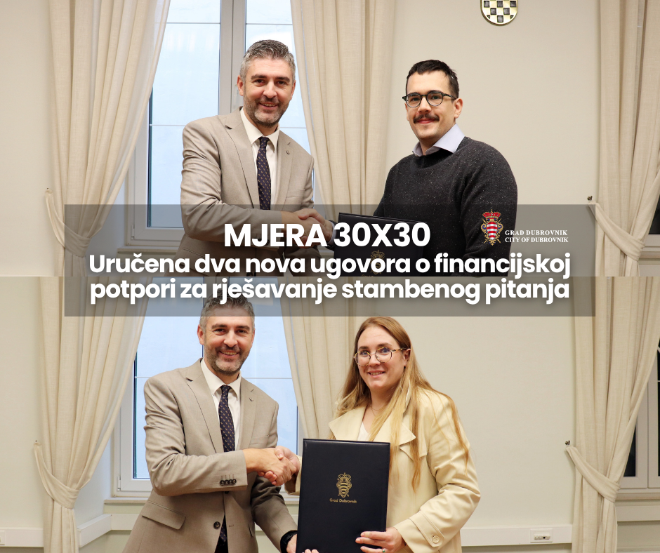 MJERA 30X30 Uručena dva nova ugovora o financijskoj potpori za rješavanje stambenog pitanja, ukupno 30 ugovora od uvođenja mjere
